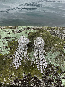 FABA2007-J004 / Crystal torchon with cascade earrings