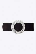 Load image into Gallery viewer, FABA2049-L006 / Black suede belt with crystal buckle