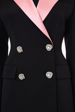 Load image into Gallery viewer, FAB2139-F2333 / Light wool jacket with pink Duchesse collar