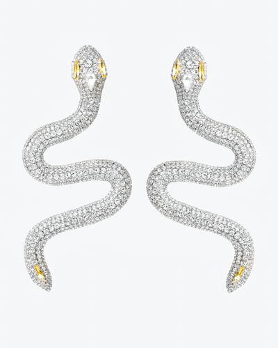 FABA2061-J004 / Crystal snakes earrings