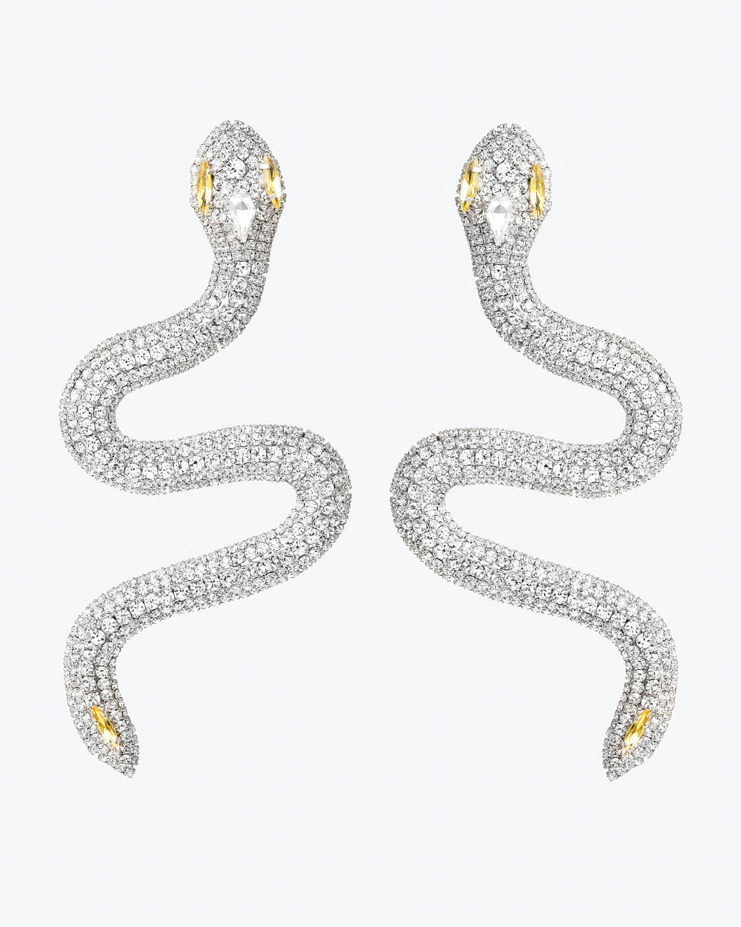 FABA2061-J004 / Crystal snakes earrings