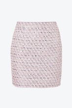 Load image into Gallery viewer, FAB2023-F2762/Sequin tweed mini skirt with crystal buttons