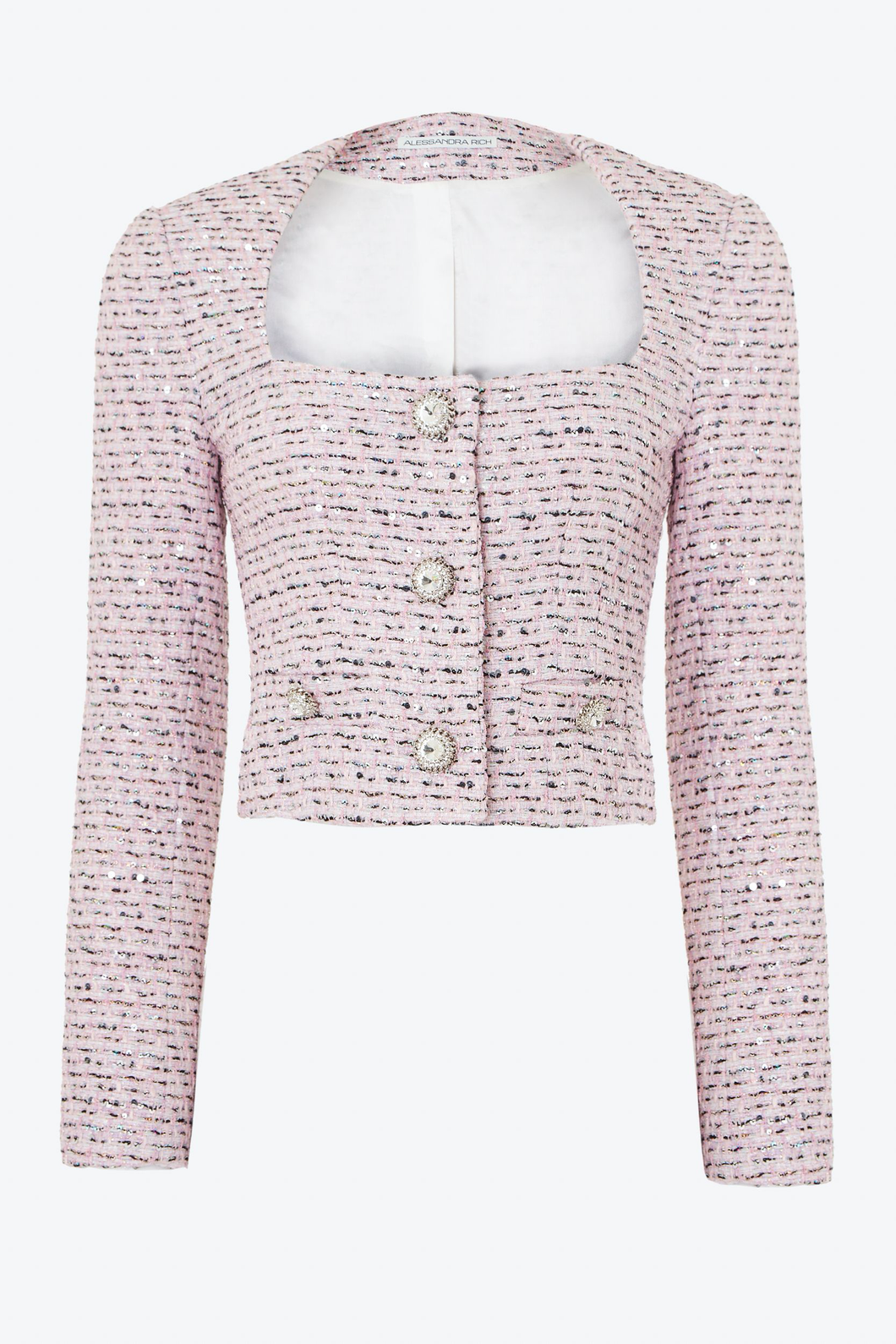 FAB2015-F2762 / Sequin tweed cropped jacket